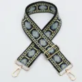 Jacquard replacement bag strap ethnic style wide shoulder strap with gold hardware. - No.397 Gold Hook