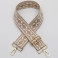 Adjustable wide replacement bag strap ethnic woven crossbody shoulder strap for women - No. 438 Gold Clasp