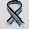 Wide colorful striped adjustable bag strap replacement for shoulder crossbody bags - Style 427 Silver Hook