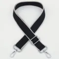 Correa de repuesto ajustable para bolso, correa ancha de lona en blanco y negro con ganchos. - No 292 Gancho Tono Plateado