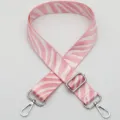 Pink zebra stripe replacement bag strap, adjustable crossbody strap with silver hardware. - No. 401 Style / Silver Hook