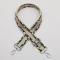 Sangle de bandoulière de rechange imprimé léopard réglable pour sacs avec mousquetons - Crochet Argent N° 521