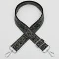 Sangle de sac à bandoulière ethnique tissée de rechange avec boucles en métal réglables. - Style 1046 Fermoir Argenté
