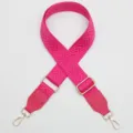 Hot pink woven replacement bag strap, adjustable crossbody strap with gold hardware. - Gold Hook / Pink