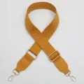 Replacement adjustable wide shoulder strap for women crossbody bag in yellow chevron pattern. - Gold Hook / Yellow