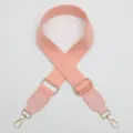 Pink replacement shoulder bag strap with adjustable metal hardware and woven chevron pattern. - Gold Hook / Pink