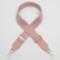 Pink woven chevron wide bag strap adjustable crossbody replacement strap for women bags - Gold Hook / Pink