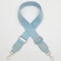 Light blue chevron patterned wide replacement bag strap with adjustable metal buckles for crossbody. - Gold Hook / Light Blue