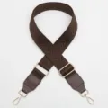 Replacement wide bag strap adjustable brown shoulder crossbody strap for women bags - Gold Hook / Brown