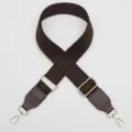 Brown geometric pattern replacement bag strap with adjustable length and gold hardware - No. 1182