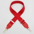 Red woven replacement bag strap with adjustable gold hardware for crossbody and shoulder bags. - Gold Hook / Red