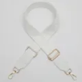 White wide replacement bag strap adjustable crossbody strap with gold hardware stylish design - No. 1187
