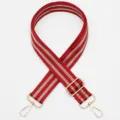 Adjustable wide replacement bag strap red gold striped canvas shoulder strap for crossbody bags - Gold Hook / Style 746