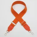 Orange adjustable replacement bag strap with leather ends and gold hardware chic woven design - Gold Hook / Orange
