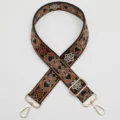 Ethnic jacquard wide replacement bag strap for women, comfortable shoulder strap. - Gold Hook / Pattern 1094