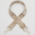 Ethnic jacquard wide bag strap adjustable crossbody replacement strap with gold hardware. - Pattern 1101
