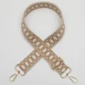 Verstelbare geweven vervangende tassenband met geometrisch patroon en gouden hardware. - Stijl 1072