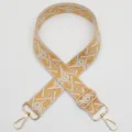 Courroie de sac d'épaule en jacquard de rechange avec quincaillerie dorée, ajustable et longue. - Style 1124