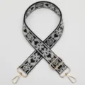 Black and white ethnic jacquard wide bag strap, stylish crossbody replacement strap for purses. - Pattern 1108