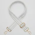 Adjustable wide bag strap white silver replacement webbing crossbody strap accessory - Style 760