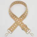Vervangende schouderriem voor tassen, geweven jacquard patroon met gouden verstelbare metalen gespen. - Stijl 1080
