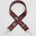 Ethnic style woven wide bag strap, replacement shoulder strap with gold hardware. - Pattern 1114