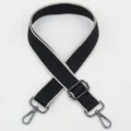 Correa de repuesto ajustable para bolso, bandolera negra tejida con hebillas metálicas. - No 292 Gancho Tono Fusil