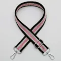 Tracolla di ricambio intrecciata regolabile con design color-block e ganci in metallo. - Stile 567 Chiusura Argento