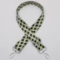 Donna ricambio tracolla borsa tracolla regolabile stile etnico accessorio moda donna - No.625 Nero Bianco Verde Fulmine Geometrico Con Gancio Argentato