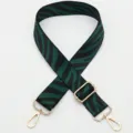 Replacement bag strap, green and black zebra pattern, adjustable shoulder crossbody belt. - No. 402 Style / Gold Hook