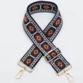 Colorful wide jacquard replacement shoulder strap ethnic style crossbody bag strap variant - No.398 Gold Hook