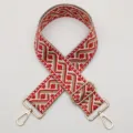 Ethnic woven bag strap adjustable replacement shoulder strap for crossbody bags colorful - Style 672 Gold Hook
