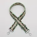 Courroie de sac jacquard léopard vert argent, sangle de rechange réglable pour bandoulière. - Crochet Argent N° 522