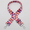 Colorful wide replacement bag strap with adjustable metal buckles and hooks for crossbody bags. - Style No.601 - Silver Clasp