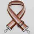 Vervangende gestreepte tasriem, verstelbare schouderriem, bruin roze variant accessoire. - Stijl 428 Gunmetal Haak