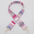 Cinturino per borsa a tracolla con righe colorate, ricambio regolabile in stile etnico - No.626 Righe Colorate Etnico Con Gancio Dorato