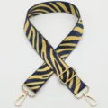 Blue and yellow zebra pattern replacement shoulder strap for crossbody bags with gold hardware. - No. 403 Style / Gold Hook