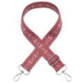 Bohemian ethnic geometric replacement bag strap, adjustable crossbody canvas shoulder strap. - No. 658 / Silver Hook
