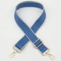 Correa de bolso ancha azul ajustable de repuesto con herrajes dorados para hombro. - No 294 Gancho Tono Dorado