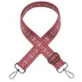 Colorful replacement bag strap with ethnic geometric diamond pattern and metal adjustable buckles. - No. 658 / Gunmetal Hook