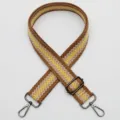 Tracolla di ricambio tessuta, marrone giallo colorblock tracolla regolabile per borse. - Stile 568 Chiusura Canna di Fucile