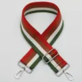 Colorful striped adjustable bag strap replacement webbing shoulder strap with metal hooks - Style 429 Silver Hook