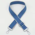 Correa de hombro ajustable y ancha para bolso, cinta de lona azul con ganchos metálicos prácticos. - No 294 Gancho Tono Plateado