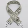 Wide woven bag strap replacement, adjustable crossbody shoulder strap for women purses. - No. 441 Silver Clasp
