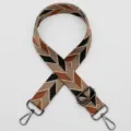 Wide ethnic woven replacement bag strap, colorful geometric pattern crossbody strap accessory. - No. 563 Gunmetal Hook