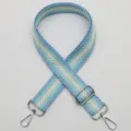 Tracolla per borsa in tessuto regolabile, motivo chevron colorato con parti metalliche. - Stile 569 Chiusura Argento
