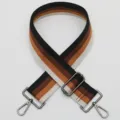 Colorful striped replacement shoulder strap for crossbody bags, adjustable wide bag strap. - Style 430 Gunmetal Hook