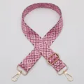 Tracolla di ricambio geometrica etnica rosa con ferramenta dorata lunghezza regolabile - No.628 Rosa Geometrico Etnico Con Gancio Dorato