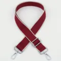 Correa de bolso de repuesto ancha ajustable, bandolera burdeos con herrajes metálicos plateados. - No 295 Gancho Tono Plateado