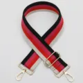 Colorful striped adjustable bag strap, wide replacement strap for crossbody shoulder bags. - Style 431 Gold Hook